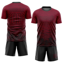Load image into Gallery viewer, Custom Crimosn Black Sublimation Soccer Uniform Jersey
