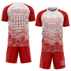 Custom Red White Sublimation Soccer Uniform Jersey