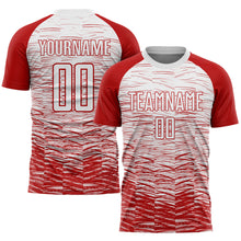 Laden Sie das Bild in den Galerie-Viewer, Custom Red White Sublimation Soccer Uniform Jersey
