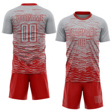 Load image into Gallery viewer, Custom Gray Red Sublimation Soccer Uniform Jersey
