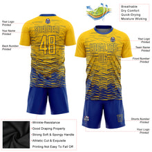 Load image into Gallery viewer, Custom Yellow Royal Sublimation Soccer Uniform Jersey
