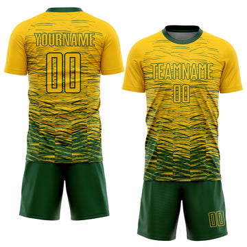 Custom Yellow Green Sublimation Soccer Uniform Jersey
