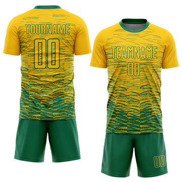 Custom Yellow Kelly Green Sublimation Soccer Uniform Jersey