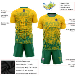 Custom Yellow Kelly Green Sublimation Soccer Uniform Jersey