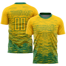 Load image into Gallery viewer, Custom Yellow Kelly Green Sublimation Soccer Uniform Jersey
