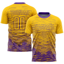 Laden Sie das Bild in den Galerie-Viewer, Custom Yellow Purple Sublimation Soccer Uniform Jersey
