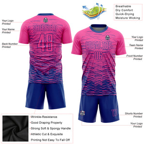 Custom Pink Royal Sublimation Soccer Uniform Jersey