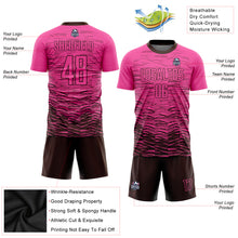 Load image into Gallery viewer, Custom Pink Brown Sublimation Soccer Uniform Jersey

