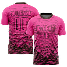 Laden Sie das Bild in den Galerie-Viewer, Custom Pink Brown Sublimation Soccer Uniform Jersey

