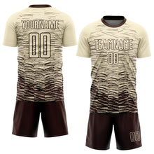 Laden Sie das Bild in den Galerie-Viewer, Custom Cream Brown Sublimation Soccer Uniform Jersey
