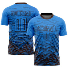Laden Sie das Bild in den Galerie-Viewer, Custom Electric Blue Brown Sublimation Soccer Uniform Jersey
