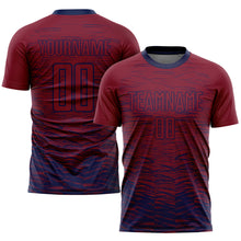 Laden Sie das Bild in den Galerie-Viewer, Custom Crimson Navy Sublimation Soccer Uniform Jersey
