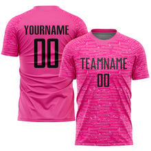 Laden Sie das Bild in den Galerie-Viewer, Custom Pink Black Sublimation Soccer Uniform Jersey
