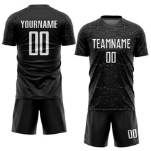 Laden Sie das Bild in den Galerie-Viewer, Custom Black White Sublimation Soccer Uniform Jersey
