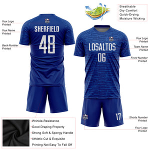 Custom Royal White Sublimation Soccer Uniform Jersey