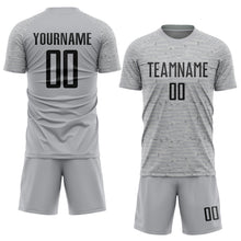 Laden Sie das Bild in den Galerie-Viewer, Custom Gray Black Sublimation Soccer Uniform Jersey
