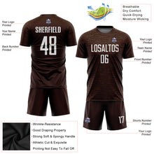Laden Sie das Bild in den Galerie-Viewer, Custom Brown White Sublimation Soccer Uniform Jersey
