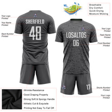 Laden Sie das Bild in den Galerie-Viewer, Custom Steel Gray White Sublimation Soccer Uniform Jersey
