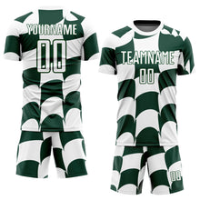 Laden Sie das Bild in den Galerie-Viewer, Custom White Green Plaid Sublimation Soccer Uniform Jersey
