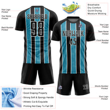 Laden Sie das Bild in den Galerie-Viewer, Custom Black Panther Blue-White Stripes Sublimation Soccer Uniform Jersey
