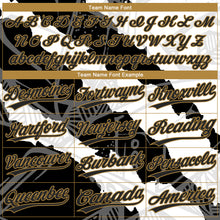 Laden Sie das Bild in den Galerie-Viewer, Custom Graffiti Pattern Black-Old Gold 3D Two-Button Unisex Softball Jersey
