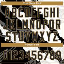 Charger l&#39;image dans la galerie, Custom Graffiti Pattern Black-Old Gold 3D Two-Button Unisex Softball Jersey
