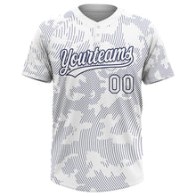 Load image into Gallery viewer, Custom White White-Navy 3D Pattern Two-Button Unisex Softball Jersey
