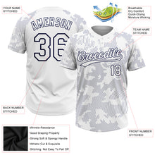 Laden Sie das Bild in den Galerie-Viewer, Custom White White-Navy 3D Pattern Two-Button Unisex Softball Jersey
