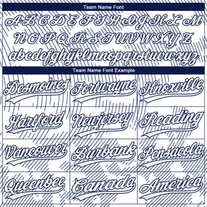 Custom White White-Navy 3D Pattern Two-Button Unisex Softball Jersey