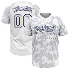 Загрузить изображение в средство просмотра галереи, Custom White White-Navy 3D Pattern Two-Button Unisex Softball Jersey
