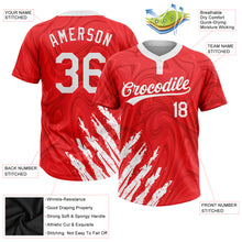 Laden Sie das Bild in den Galerie-Viewer, Custom Red White 3D Pattern Two-Button Unisex Softball Jersey
