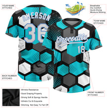 Laden Sie das Bild in den Galerie-Viewer, Custom Sky Blue White Black-Light Blue 3D Pattern Two-Button Unisex Softball Jersey

