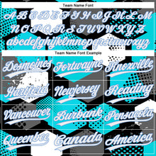 Laden Sie das Bild in den Galerie-Viewer, Custom Sky Blue White Black-Light Blue 3D Pattern Two-Button Unisex Softball Jersey
