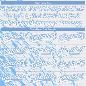 Custom White White-Light Blue 3D Pattern Two-Button Unisex Softball Jersey