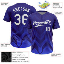 Load image into Gallery viewer, Custom Purple White-Royal 3D Pattern Two-Button Unisex Softball Jersey
