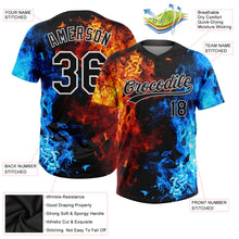 Load image into Gallery viewer, Custom Figure Black-White Flame 3D Pattern Two-Button Unisex Softball Jersey
