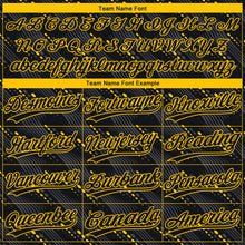 Laden Sie das Bild in den Galerie-Viewer, Custom Black Black-Gold 3D Pattern Two-Button Unisex Softball Jersey
