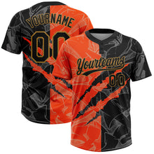Загрузить изображение в средство просмотра галереи, Custom Graffiti Pattern Black-Old Gold 3D Two-Button Unisex Softball Jersey
