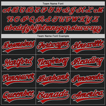 Load image into Gallery viewer, Custom Black Red-White Two-Button Unisex Softball Jersey

