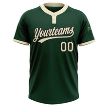 Laden Sie das Bild in den Galerie-Viewer, Custom Green Cream-Black Two-Button Unisex Softball Jersey
