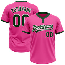 Charger l&#39;image dans la galerie, Custom Pink Green-White Two-Button Unisex Softball Jersey
