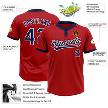 Загрузить изображение в средство просмотра галереи, Custom Red Navy-White Two-Button Unisex Softball Jersey
