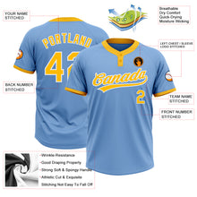 Charger l&#39;image dans la galerie, Custom Light Blue Gold-White Two-Button Unisex Softball Jersey
