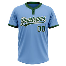 Load image into Gallery viewer, Custom Light Blue Green-White Two-Button Unisex Softball Jersey

