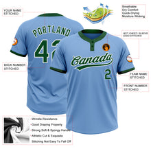 Load image into Gallery viewer, Custom Light Blue Green-White Two-Button Unisex Softball Jersey
