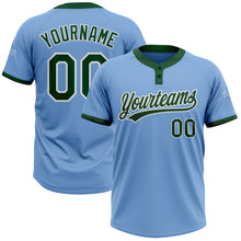 Laden Sie das Bild in den Galerie-Viewer, Custom Light Blue Green-White Two-Button Unisex Softball Jersey
