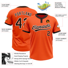 Load image into Gallery viewer, Custom Orange Brown-White Two-Button Unisex Softball Jersey
