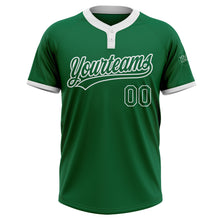 Load image into Gallery viewer, Custom Kelly Green Kelly Green-White Two-Button Unisex Softball Jersey
