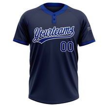 Загрузить изображение в средство просмотра галереи, Custom Navy Royal-White Two-Button Unisex Softball Jersey
