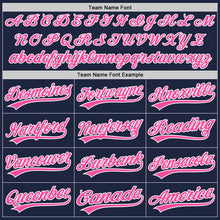 Загрузить изображение в средство просмотра галереи, Custom Navy Pink-White Two-Button Unisex Softball Jersey
